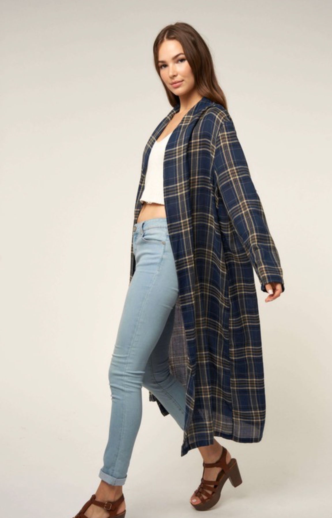 Plaid Duster Top