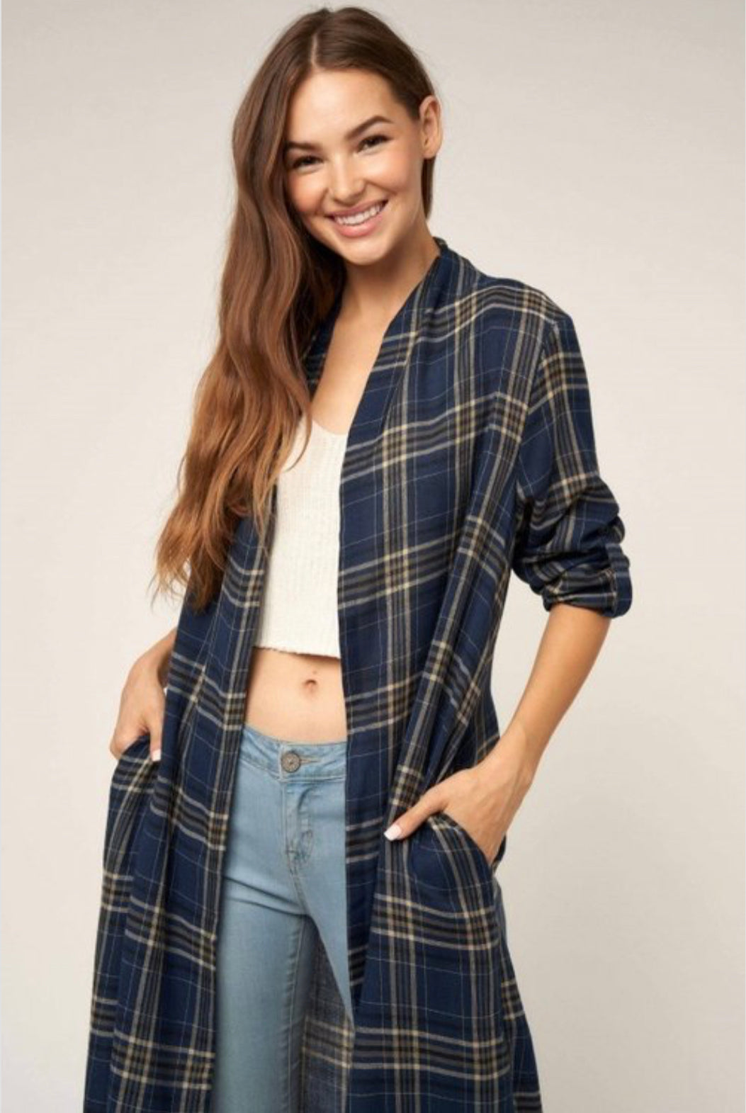 Plaid Duster Top