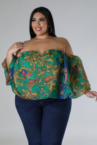 Multi-Colored Flower Babe Top